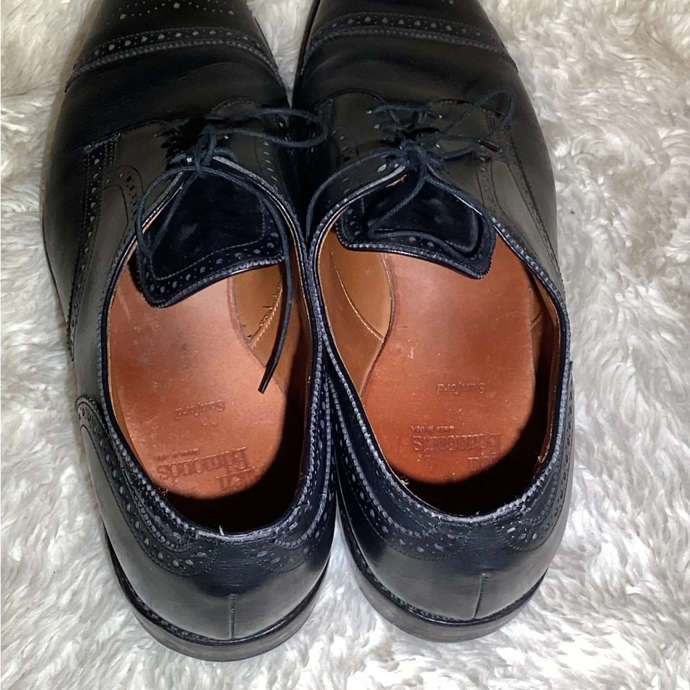 Allen Edmonds Sanford Mens Black Leather lace up shoes size 11.5